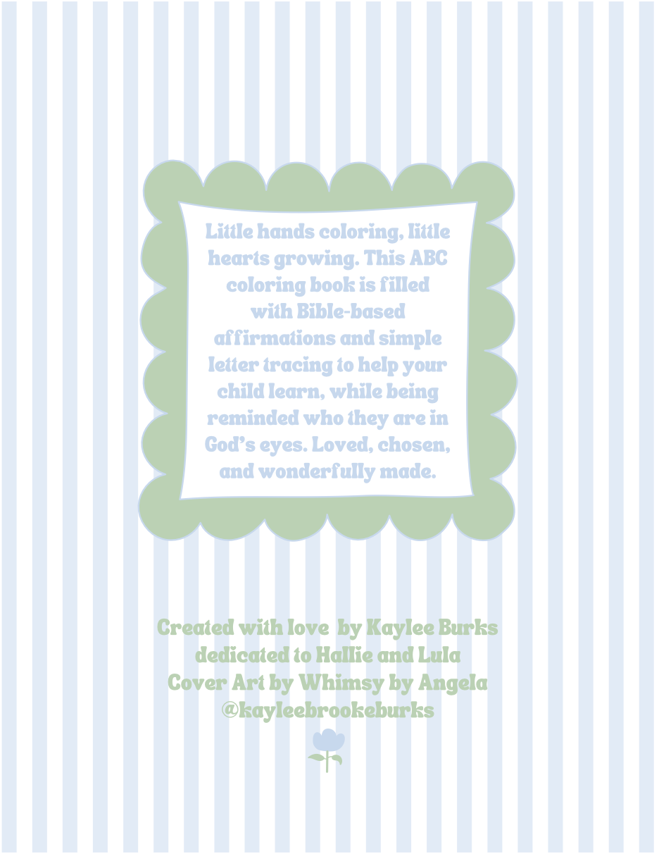 The ABC Bible Affirmations Activity Book - Blue